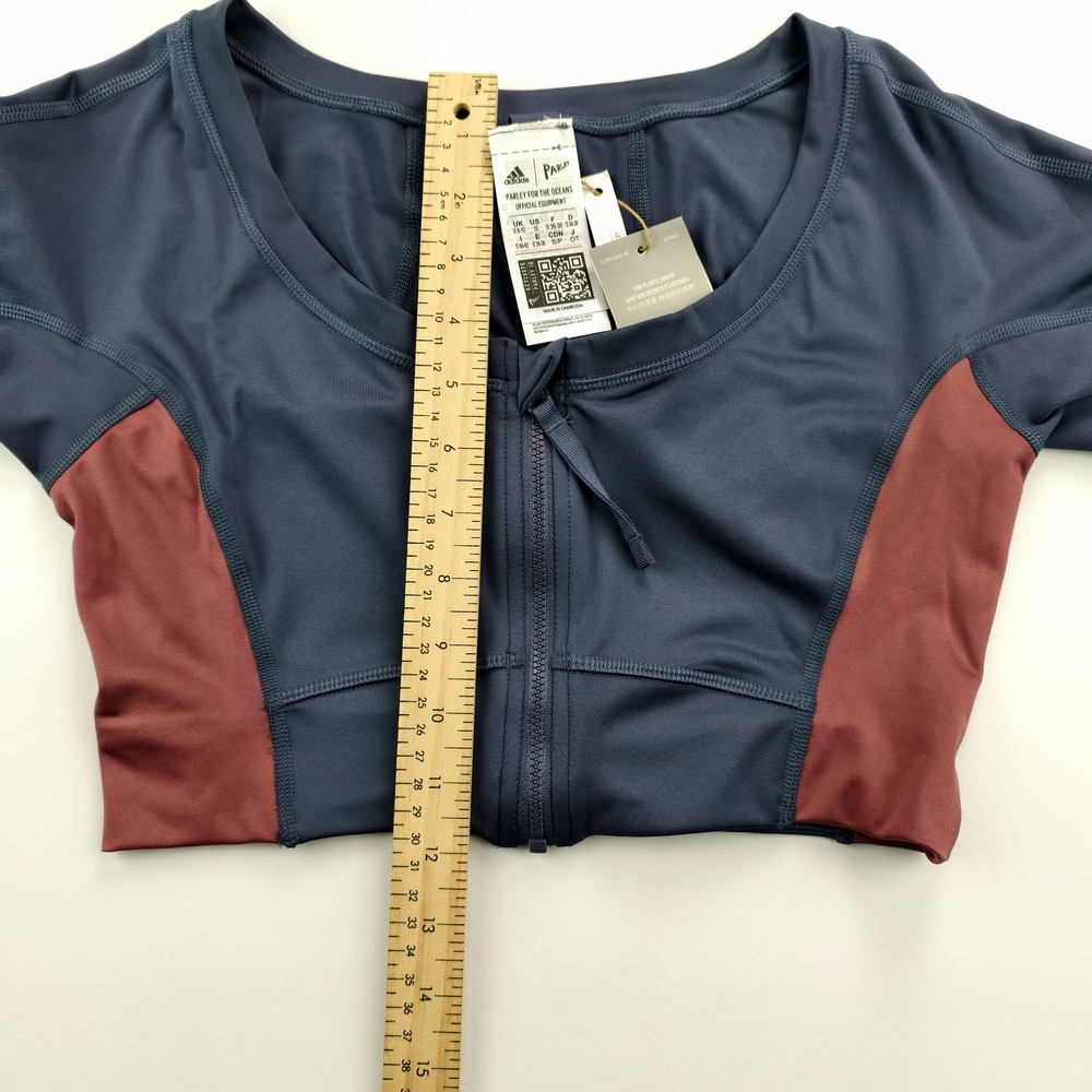 Adidas Yoga Zip Crop Top S NWT Active Parley Eco Training Shirt - Picture 10 of 11